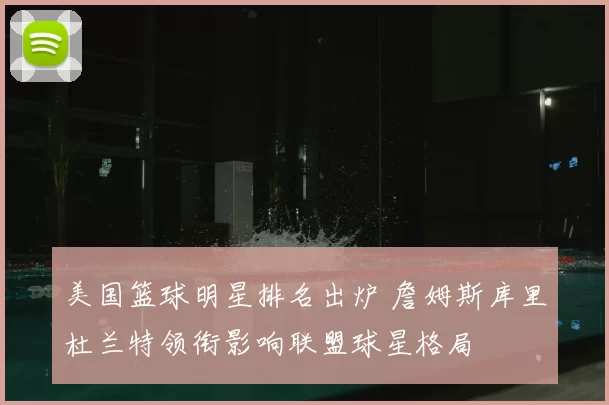 美国篮球明星排名出炉 詹姆斯库里杜兰特领衔影响联盟球星格局